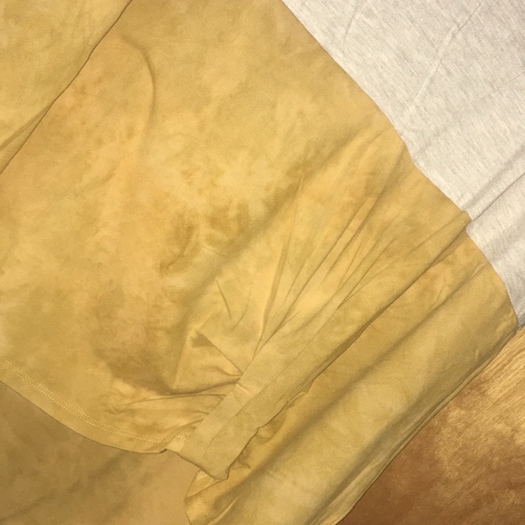 1X Inspired Tan & Mustard Colorblock High-Low Top - Picture 5 of 9